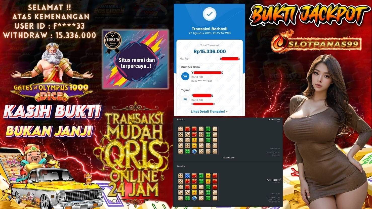 SLOTPANAS99 JACKPOT SLOT GATES OF OLYMPUS 1000 DICE